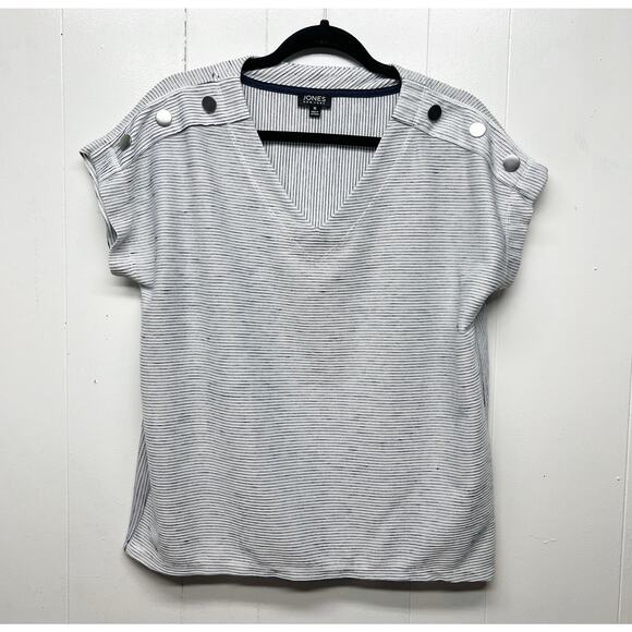 Jones New York Womens Workwear Discreet Elegant Feminine Neutral Top Size Medium - Picture 1 of 13